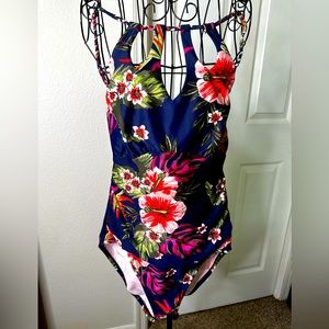 Kona Sol one piece with braided tie, vibrant colors